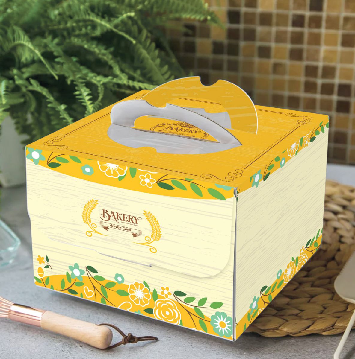 HỘP BÁNH KEM ĐẠI TRÀ VÀNG