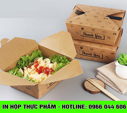 In hộp giấy thực phẩm bền đẹp, sáng tạo với chất lượng đảm bảo